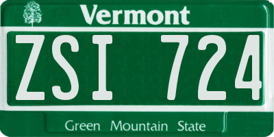 VT license plate ZSI724