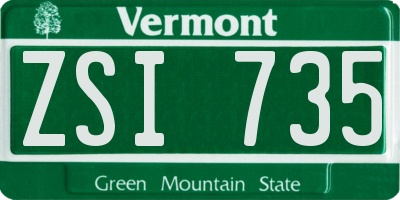 VT license plate ZSI735