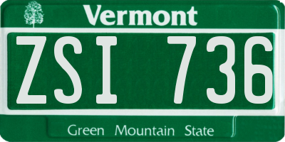 VT license plate ZSI736