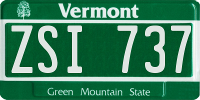 VT license plate ZSI737