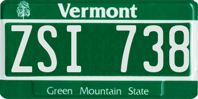 VT license plate ZSI738