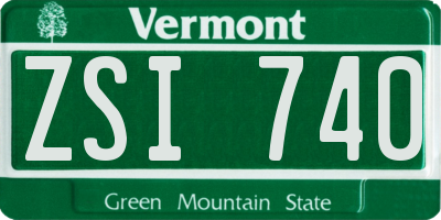 VT license plate ZSI740