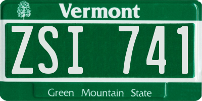 VT license plate ZSI741