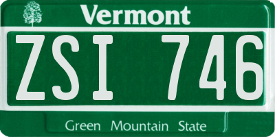 VT license plate ZSI746