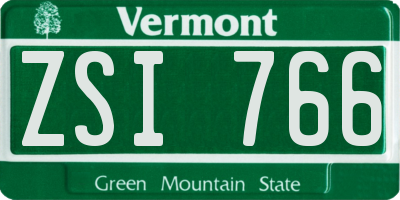 VT license plate ZSI766