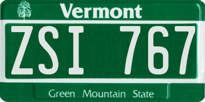 VT license plate ZSI767