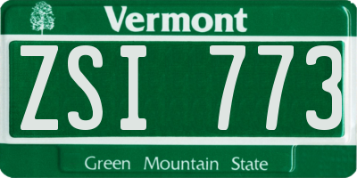 VT license plate ZSI773