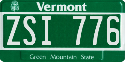 VT license plate ZSI776