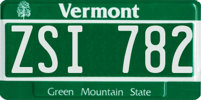 VT license plate ZSI782