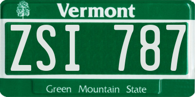 VT license plate ZSI787