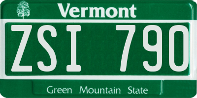 VT license plate ZSI790