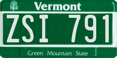 VT license plate ZSI791