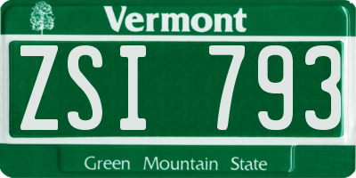 VT license plate ZSI793