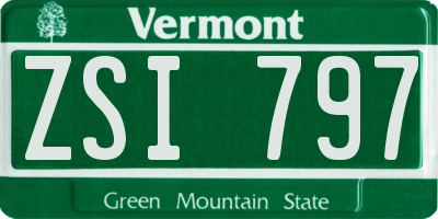 VT license plate ZSI797