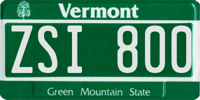 VT license plate ZSI800