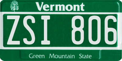 VT license plate ZSI806