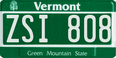 VT license plate ZSI808