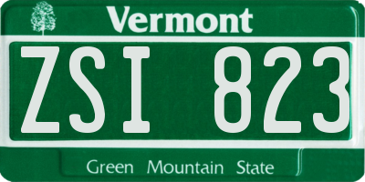 VT license plate ZSI823