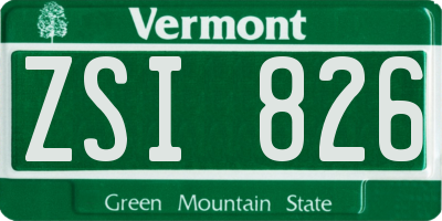 VT license plate ZSI826