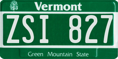 VT license plate ZSI827