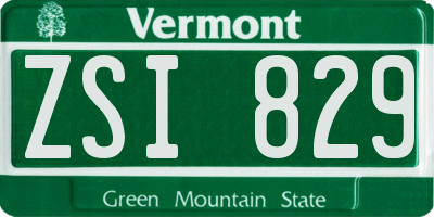 VT license plate ZSI829