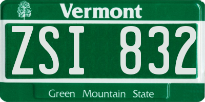 VT license plate ZSI832