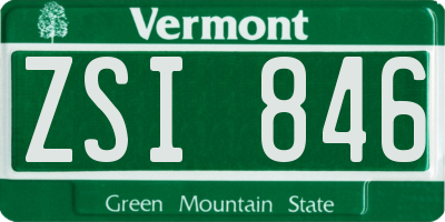 VT license plate ZSI846