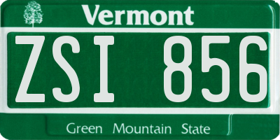 VT license plate ZSI856
