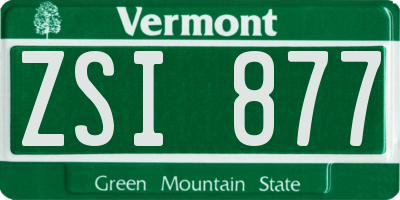 VT license plate ZSI877