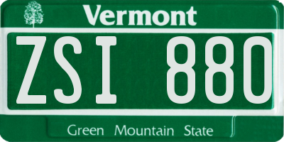 VT license plate ZSI880