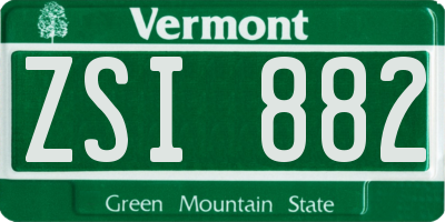 VT license plate ZSI882