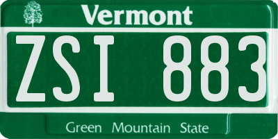 VT license plate ZSI883