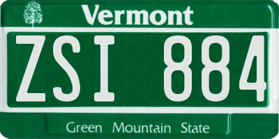 VT license plate ZSI884