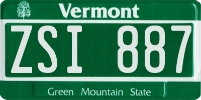 VT license plate ZSI887
