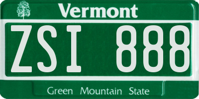 VT license plate ZSI888