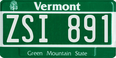 VT license plate ZSI891
