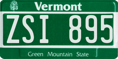 VT license plate ZSI895