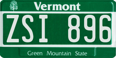 VT license plate ZSI896