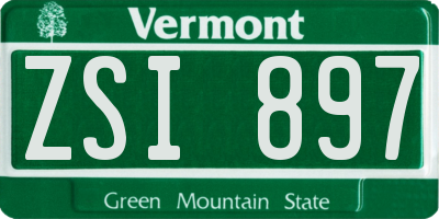 VT license plate ZSI897
