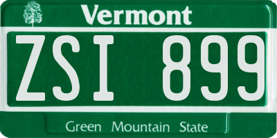 VT license plate ZSI899
