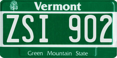 VT license plate ZSI902