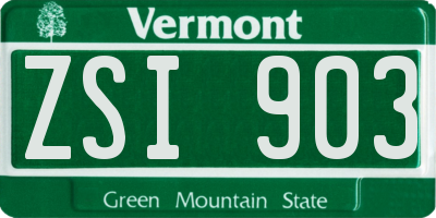 VT license plate ZSI903