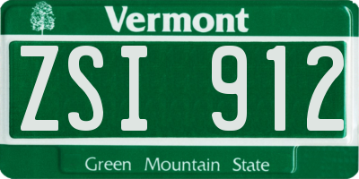 VT license plate ZSI912