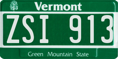 VT license plate ZSI913