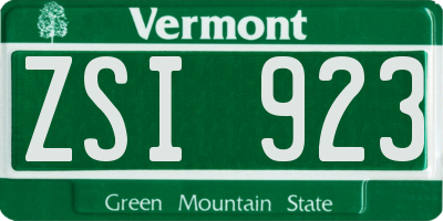 VT license plate ZSI923