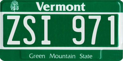 VT license plate ZSI971