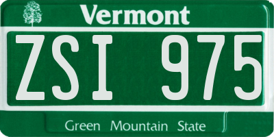 VT license plate ZSI975