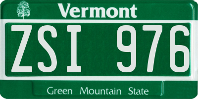 VT license plate ZSI976