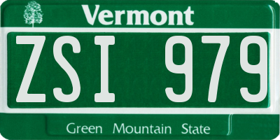 VT license plate ZSI979