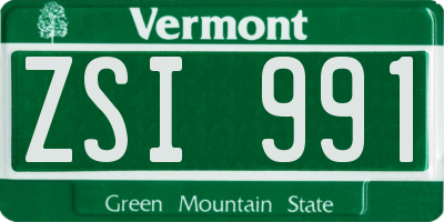 VT license plate ZSI991